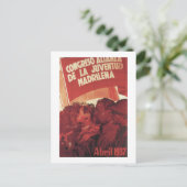 Congres van het Poster van Madrid Youth_Propaganda Briefkaart (Staand voorkant)