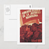 Congres van het Poster van Madrid Youth_Propaganda Briefkaart (Voorkant / Achterkant)
