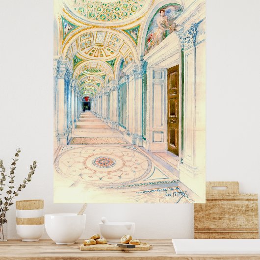 Congresbibliotheek Washington DC 1897 Poster (Keuken)