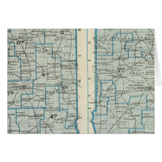 Congresdistricten Judiciale districten Indiana (Voorkant Horizontaal)