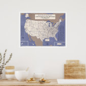 Congresdistricties van de USA-kaart Poster (Keuken)