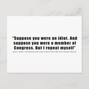 Congresleden zijn Idiots Quote van Samuel L. Cleme Briefkaart