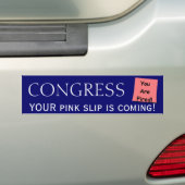 Congress roze slipsticker bumpersticker (Op auto)
