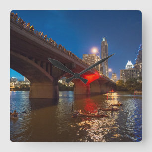 Congress Street Austin Bats Vierkante Klok