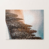 Conifer Fir Pine Trees Snowy Forest Sunrise Natuur Legpuzzel (Horizontaal)