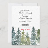Conifer Pine Tree, baby shower-uitnodiging Kaart (Voorkant)