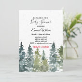 Conifer Pine Tree, baby shower-uitnodiging Kaart (Staand voorkant)