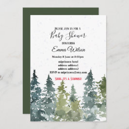 Conifer Pine Tree, baby shower-uitnodiging Kaart