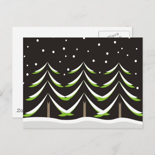 Coniferen in de winter briefkaart (Voorkant / Achterkant)