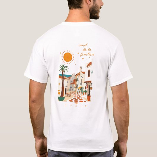 Conil de la frontera Spanje witte stad kleding T-shirt (Achterkant)