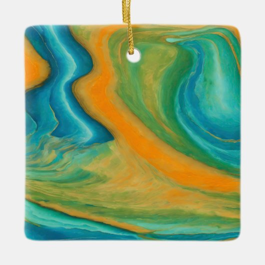 "Conil". Een kleurrijke Abstracte mix Keramisch Ornament (Voorkant)