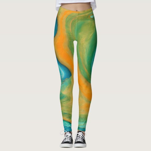 "Conil". Een kleurrijke Abstracte mix Leggings (Voorkant)