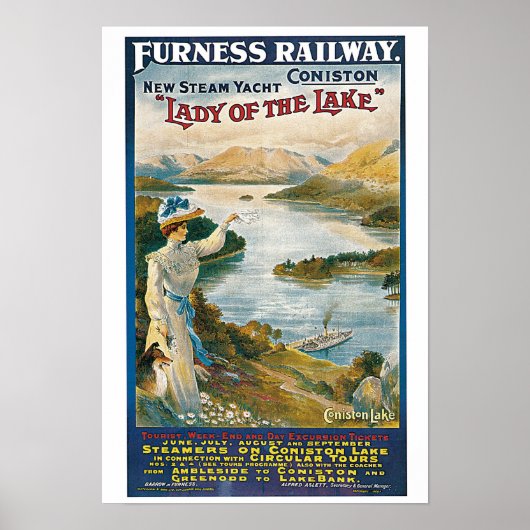 Coniston Water, Furness rail reist en Poster (Voorkant)