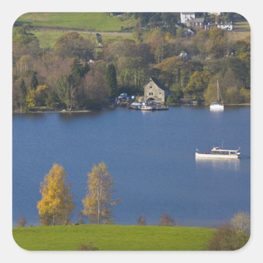 Coniston Water, Lake District, Cumbria, Engeland Vierkante Sticker (Voorkant)