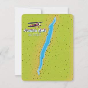 Coniston Water, meer district, Engelstalige kaart