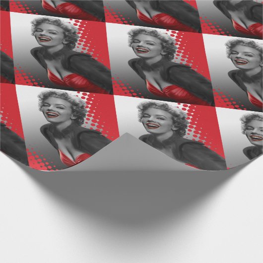 CONJO2 Rode Stippen Marilyn ZAZZ Cadeaupapier (Hoek)