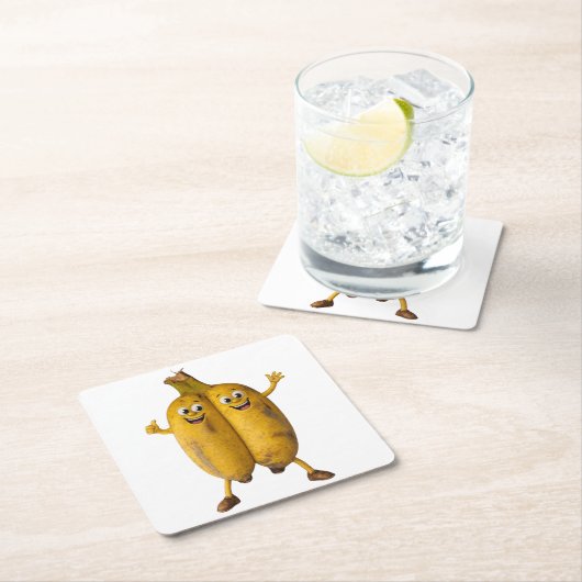 Conjoined Bananas Comedy Duo Kartonnen Onderzetters (Insitu)