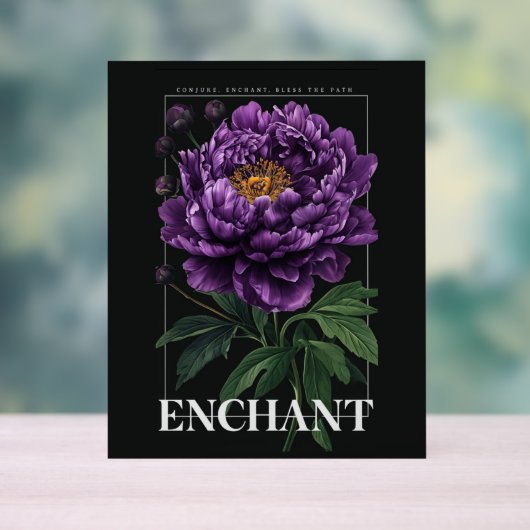 Conjure Enchant Bless the Path Purple Peony Acryl Bord (Neutraal)