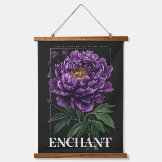 Conjure Enchant Bless the Path Purple Peony Hangend Wandkleed (Voorkant)