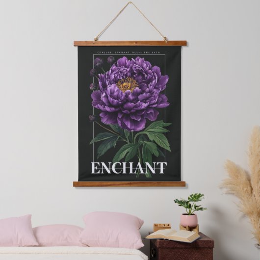 Conjure Enchant Bless the Path Purple Peony Hangend Wandkleed (Slaapkamer)