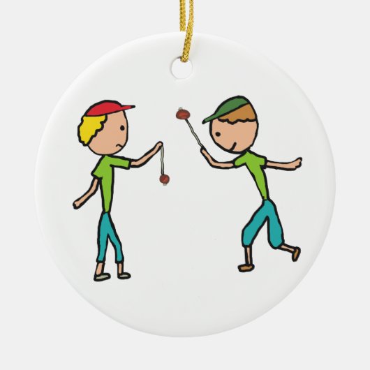Conkers spelen keramisch ornament (Voorkant)