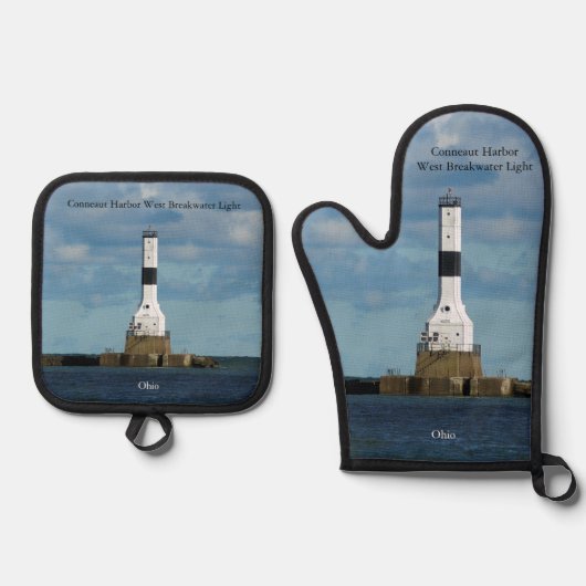 Conneaut Harbor West Breakwater Light Ovenwant & Pannenlap Set (Voorkant)