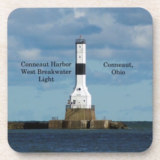 Conneaut Harbour West Breakwater Light 6 onderzett Bier Onderzetter (Voorkant)