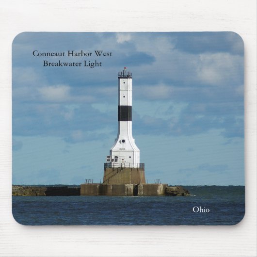 Conneaut Harbour West Breakwater Light mousepad Muismat (Voorkant)