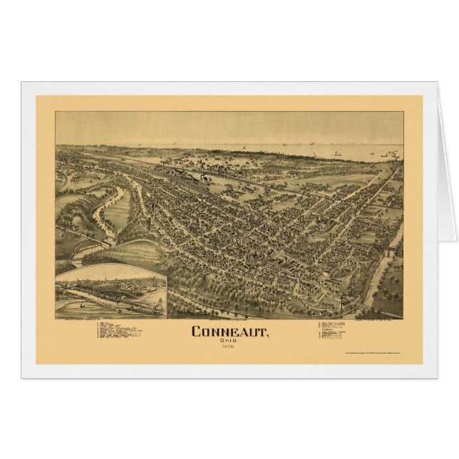 Conneaut, OH Panoramic Map - 1896 (Voorkant Horizontaal)