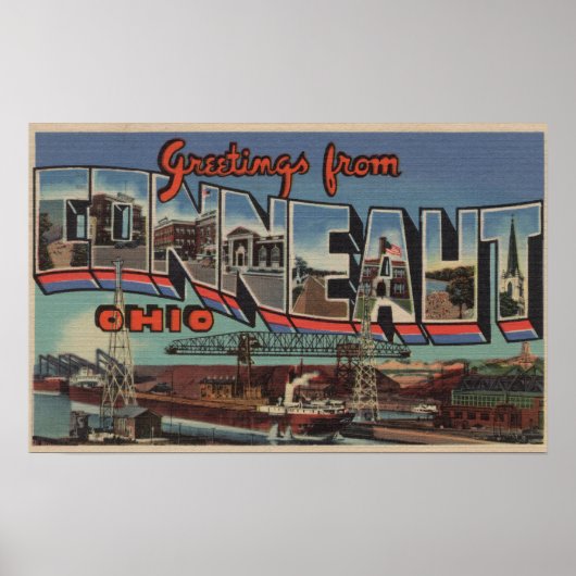 Conneaut, Ohio - Grote letterscènes Poster (Voorkant)