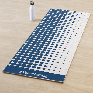 Connect Hashtag Social Handle Blauw Wit Halve Tone Yogamat