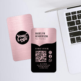Connect Metallic Roos Gold QR Code Social Media Visitekaartje