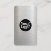 Connect Metallic Zilver Zwart QR Code Social Media Visitekaartje (Achterkant)