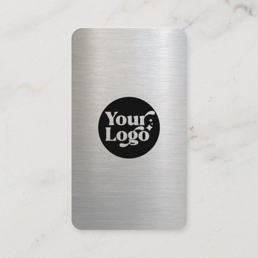 Connect Metallic Zilver Zwart QR Code Social Media Visitekaartje (Achterkant)