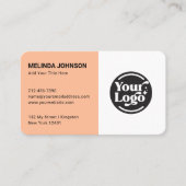 Connect Peach Fuzz White QR Code Logo Sociale medi Visitekaartje (Voorkant)