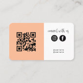 Connect Peach Fuzz White QR Code Logo Sociale medi Visitekaartje (Achterkant)