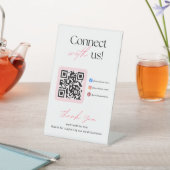 Connect With Us Social Media QR Code Business  Reclamebord Met Voetstuk (Insitu)