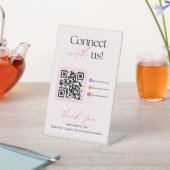 Connect With Us Social Media QR Code Business  Reclamebord Met Voetstuk (Insitu)
