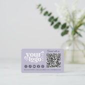Connect With Us Social Media QR Code Lavender Visitekaartje (Staand voorkant)
