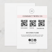 Connect With Us Social Media Sign | Editable Busin (Voorkant / Achterkant)