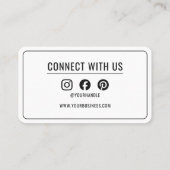 Connect With Us Thank You Minimalist Social Media Visitekaartje (Achterkant)