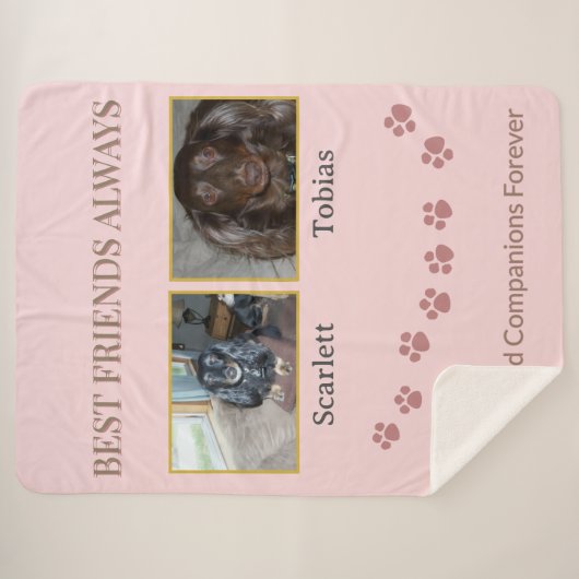 Connected by Pawprints Tribute Sherpa Deken (Voorkant (horizontaal))