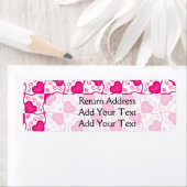 Connected Hearts Hot Pink op witte Valentijnsdag Etiket (Insitu)