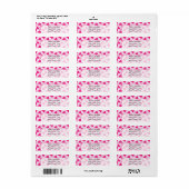 Connected Hearts Hot Pink op witte Valentijnsdag Etiket (Full Sheet)