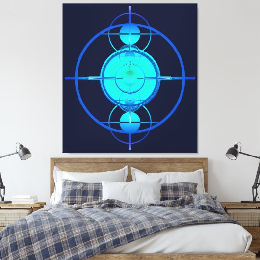 Connected Minds (Night Version) Canvas Afdruk (Insitu (Slaapkamer))