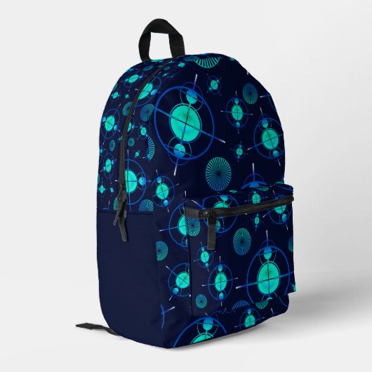 Connected Minds Pattern 2 Bedrukte Rugzak (Achterkant Hoek Links)