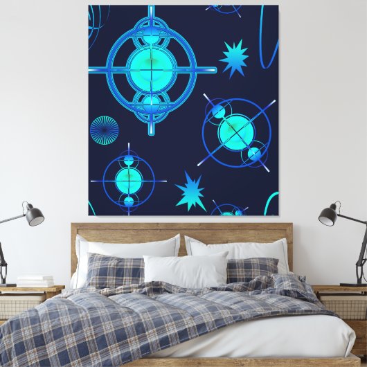 Connected Minds Pattern Canvas Afdruk (Insitu (Slaapkamer))