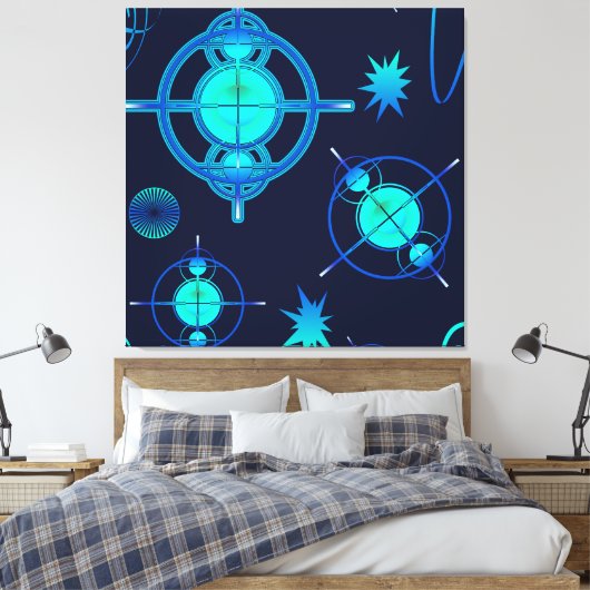 Connected Minds Pattern Canvas Afdruk (Insitu (Slaapkamer))