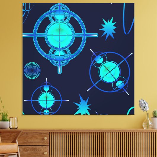 Connected Minds Pattern Canvas Afdruk (Insitu (Woonkamer))