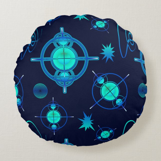 Connected Minds Pattern Rond Kussen (Voorkant)